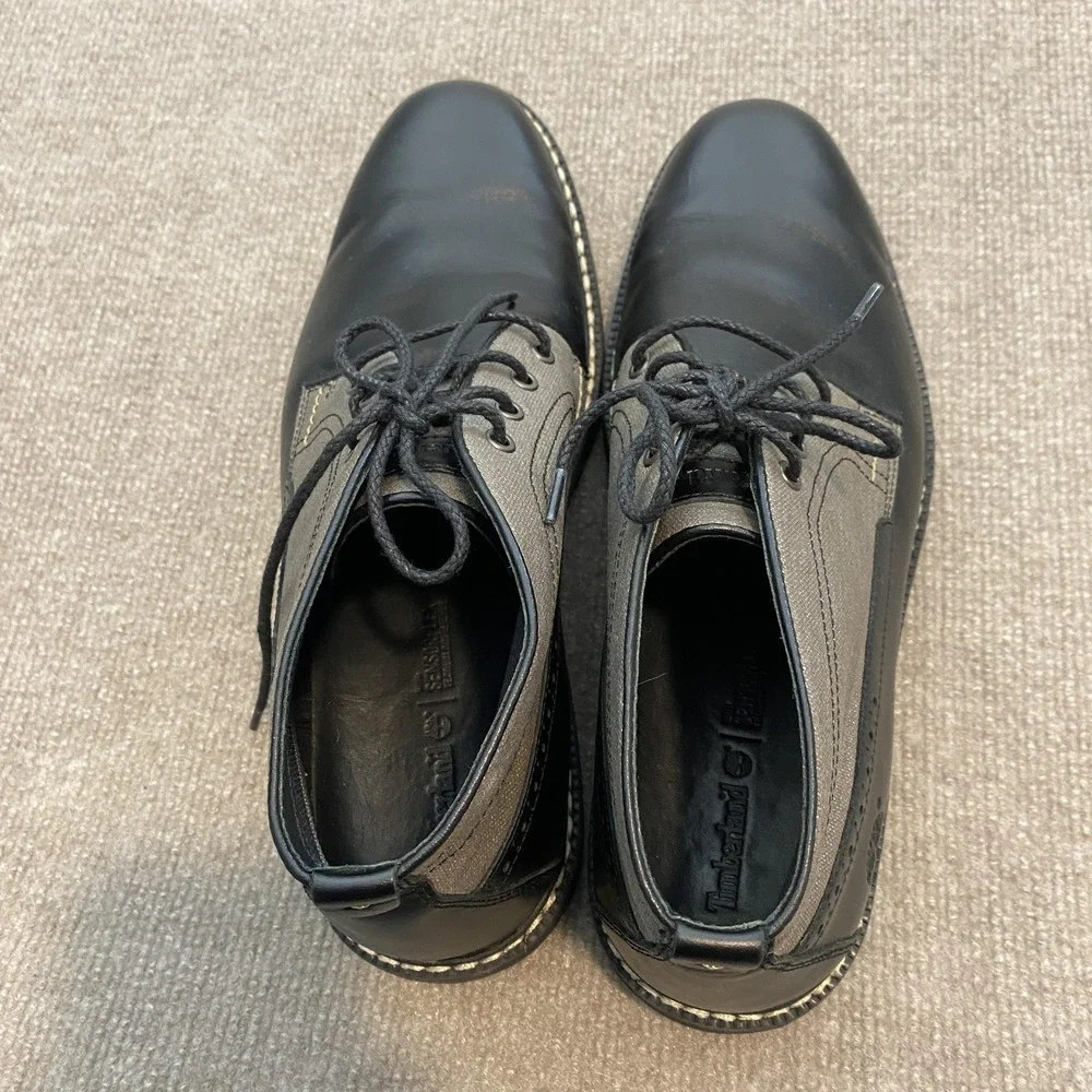 Timberland Boots Mens Size 12 Black Leather Chukka Ankle SensorFlex Casual A17EH